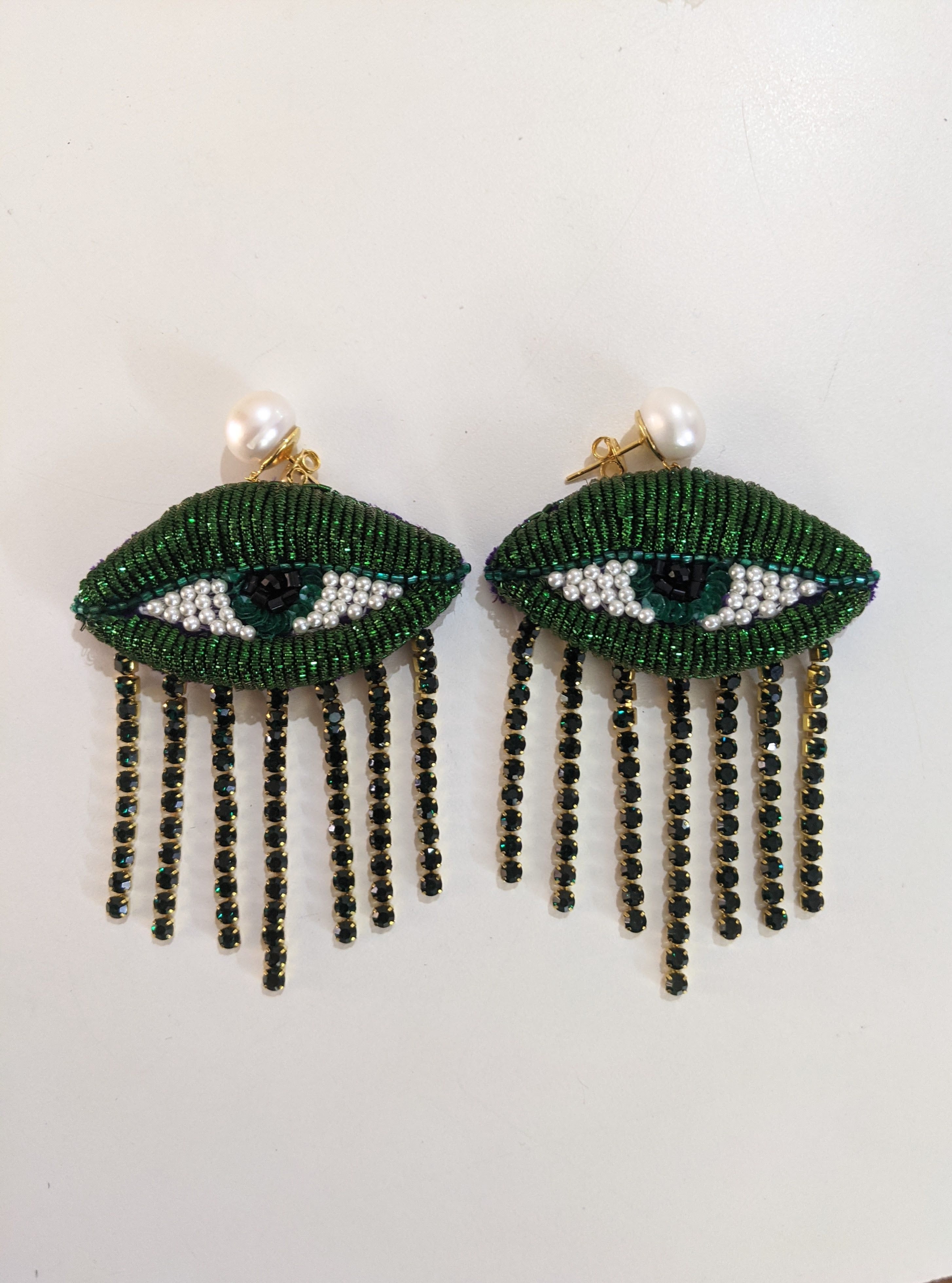 Maxi Earrings in Emerald